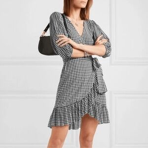 Ganni plaid print mini dress